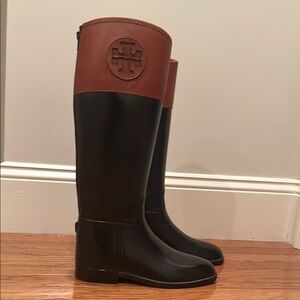 Tory Burch Black and Brown Riding Boots